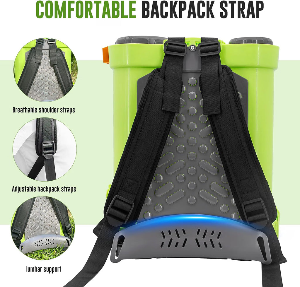 Battery Powered Backpack Sprayer 4 Gallon 100 PSI